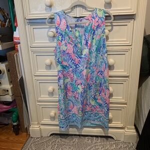 971 - Lilly Pulitzer Neon Floral Beach Shift Dress!